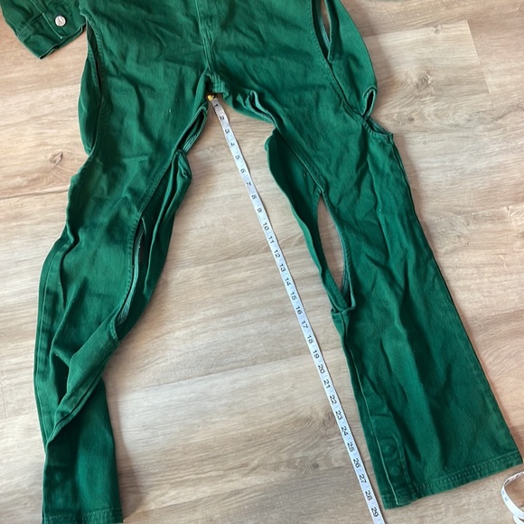 Maniere De Voir Set: Green Cropped Jacket US 6 & Boyfriend Cut Out Jeans US 6 - Picture 8 of 16